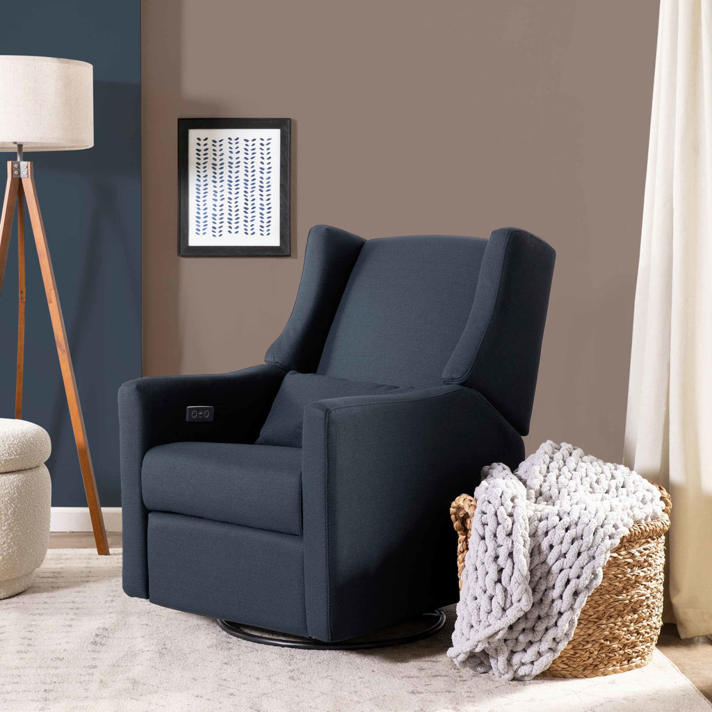 M11288PVET,Babyletto,Kiwi Glider Recliner w/ Electronic Control and USB in Performance Navy Eco-Twill