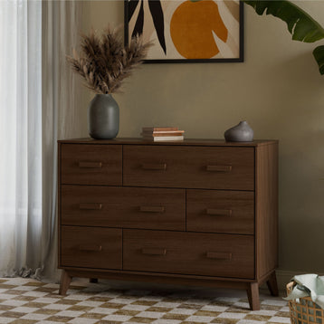 M5826NL,Babyletto,Scoot 6-Drawer Dresser in Natural Walnut