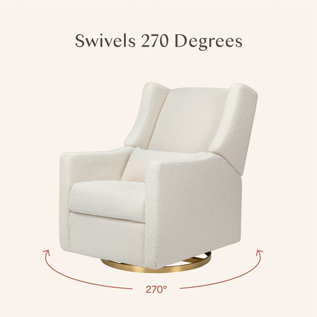 M11288WBG,Babyletto,Kiwi Glider Recliner w/ Electronic Control and USB in Ivory Boucle w/Gold Base