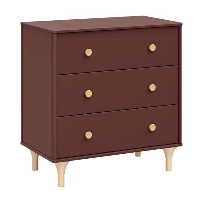 M9023CRN,Babyletto,Lolly 3-Drawer Changer Dresser w/Removable Changing Tray in Crimson/Natural