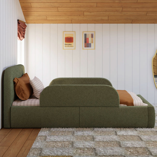 M32099POB,Babyletto Kids,Upholstered Twin/Full Bed Guardrail in Performance Olive Boucle