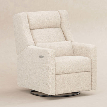M11286AT,Babyletto,Kiwi Plus Power Glider Recliner w/ Power Headrest in Almond Teddy Loop