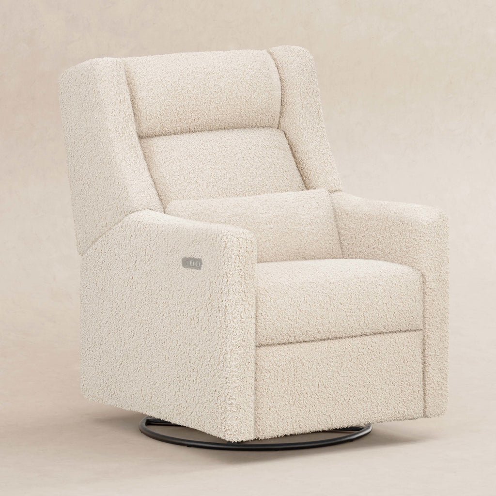 M11286AT,Babyletto,Kiwi Plus Power Glider Recliner w/ Power Headrest in Almond Teddy Loop