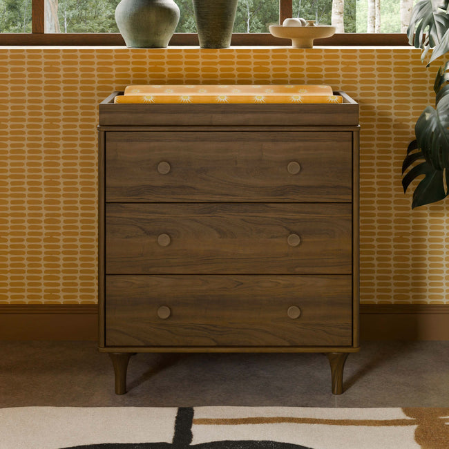 M9023NL,Babyletto,Lolly 3-Drawer Changer Dresser in Natural Walnut