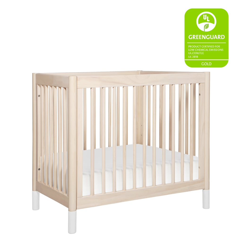 M12998NXW,Babyletto,Gelato 4-in-1 Convertible Mini Crib and Twin bed in Washed Natural Finish w/White Feet