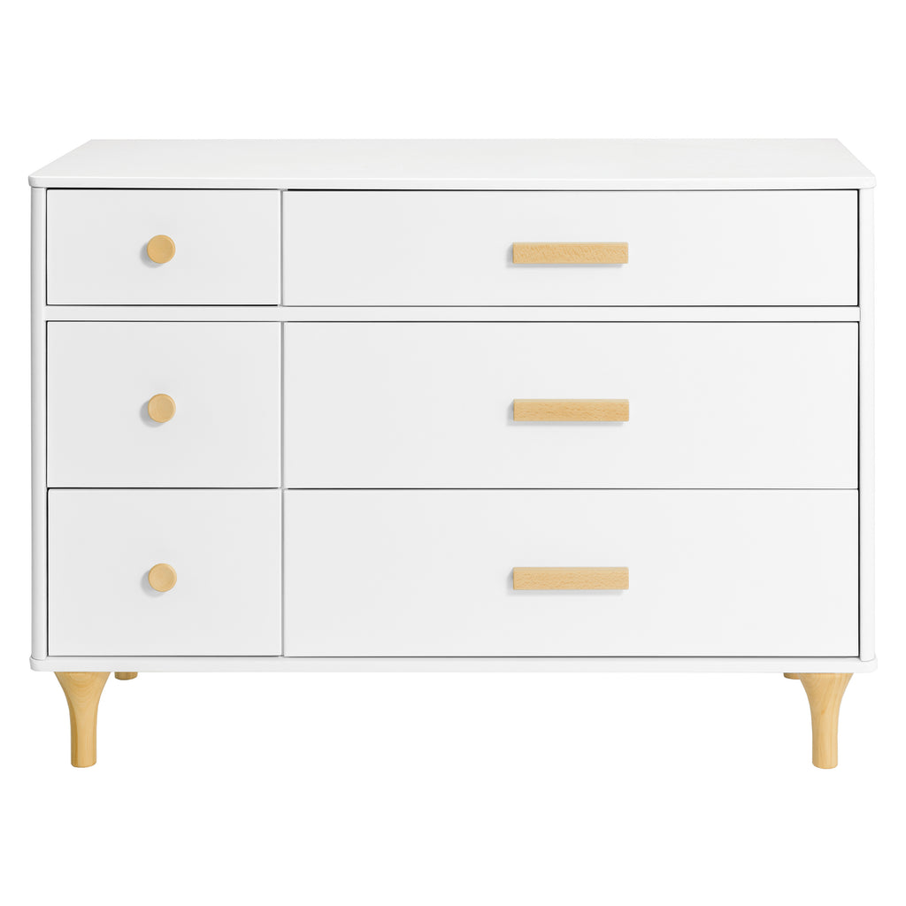 M9016WN,Babyletto,Lolly 6-Drawer Double Dresser  Assembled in White/Natural