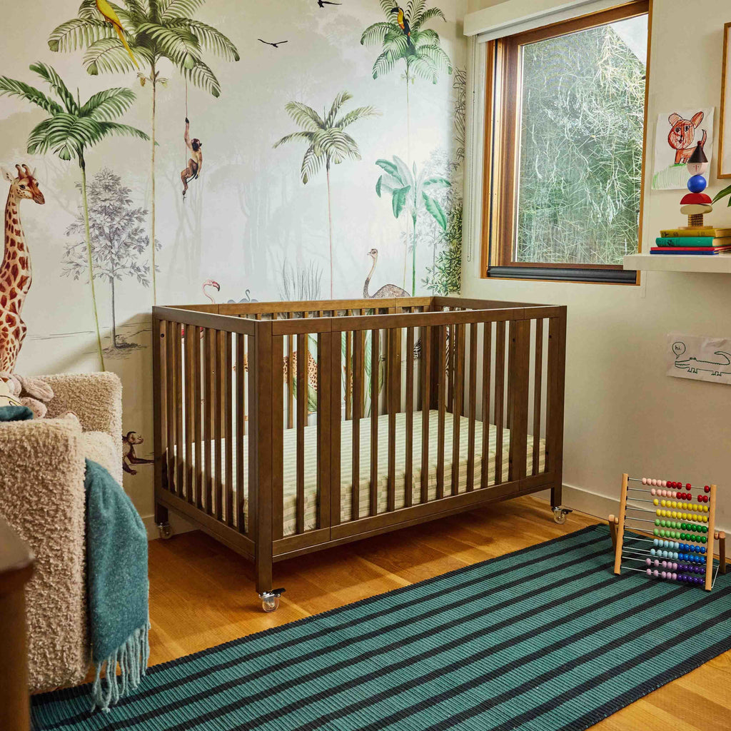 M30880NL,Babyletto,Rolli 9-in-1 Convertible All-Stages® Crib w/ Bassinet & Toddler Bed Kits in Natural Walnut