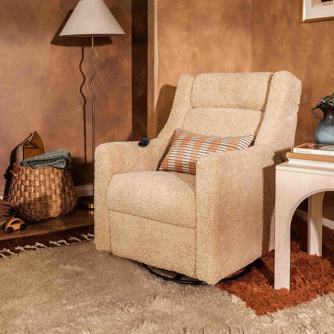 M11283CSG,Babyletto,Kiwi Deluxe Power Glider Recliner w/Heat&Massage in Chai Shearling
