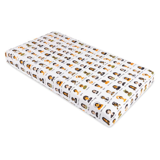 T28435,Babyletto,Women In History Muslin Crib Sheet in GOTS Certified Organic Cotton