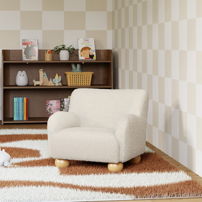 M31903PWB,Babyletto Kids,Swoops Kids Chair in Performance Ivory Boucle