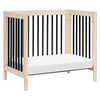 M12998NXB,Babyletto,Gelato 4-in-1 Convertible Mini Crib and Twin bed in Washed Natural/Black