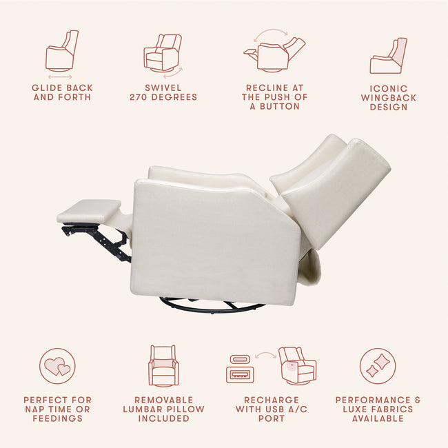 M11288PCMEW,Babyletto,Kiwi Glider Recliner w/ Electronic Control and USB in Performance Cream Eco-Weave