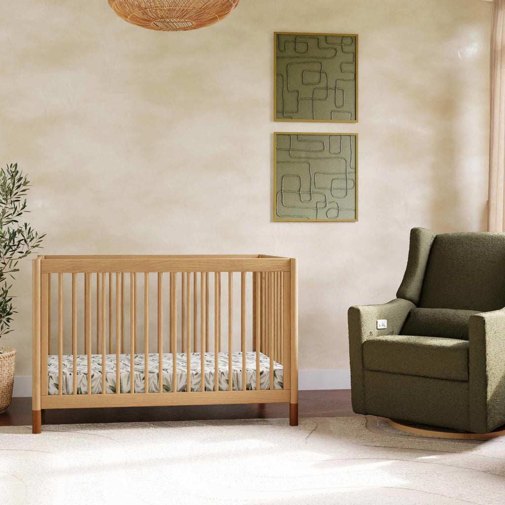 M12901HYVTL,Babyletto,Gelato 4-in-1 Convertible Crib w/Toddler Bed Kit in Honey/Vegan Tan Leather Feet