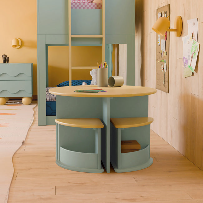 M31720LSHY,Babyletto Kids,Nessa Nesting Play Table in Light Sage and Honey