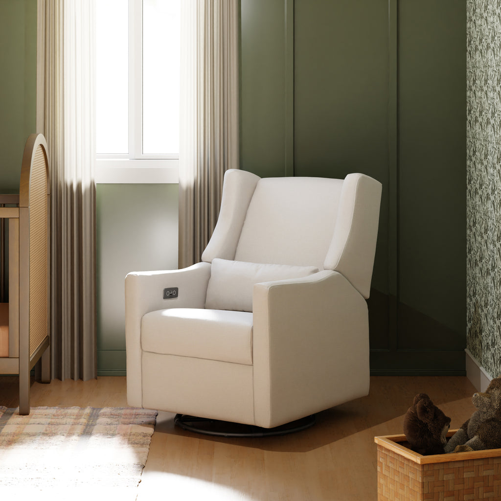 M11288PCMEW,Babyletto,Kiwi Glider Recliner w/ Electronic Control and USB in Performance Cream Eco-Weave