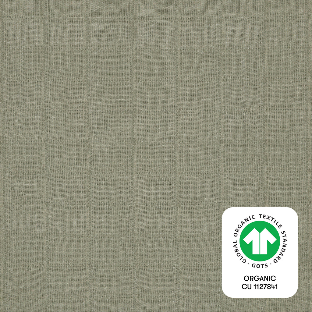 T29736MCA,Matcha Muslin Mini Crib Sheet in GOTS Certified Organic Cotton