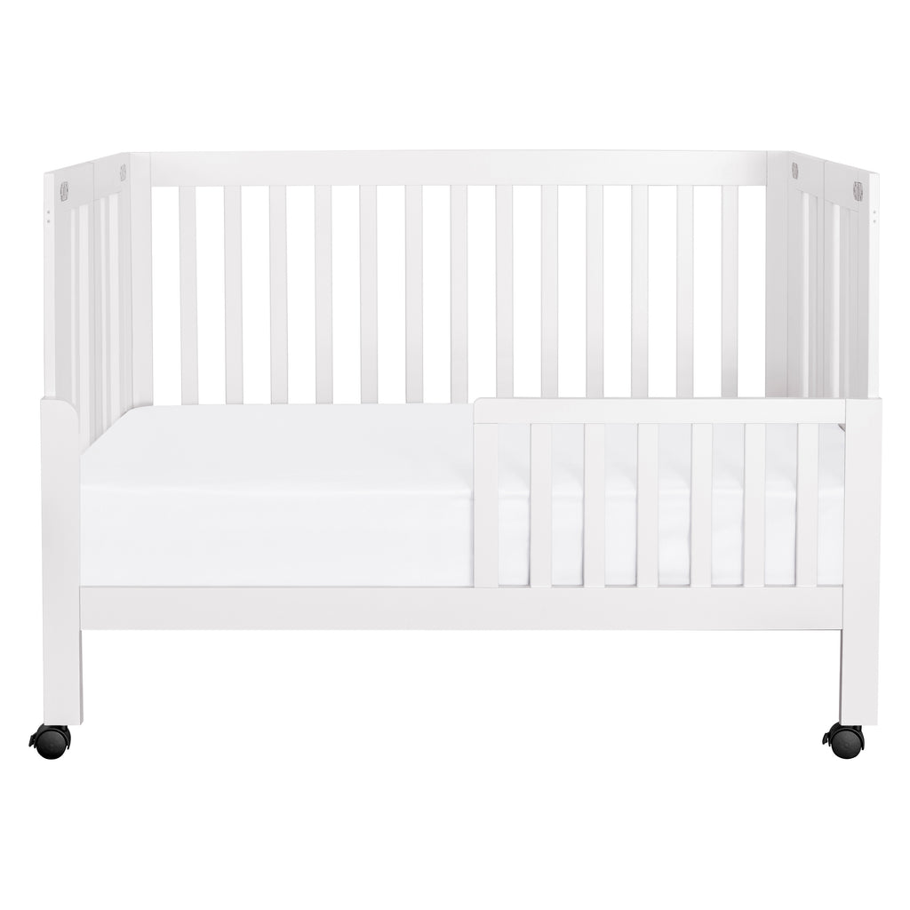 M6601W,Babyletto,Maki Full-Size Folding Crib w/Toddler Bed Conversion Kit in White Finish