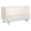 M4201WNX,Babyletto,Hudson 3-in-1 Convertible Crib w/ToddlerBedConversion Kit in White/Washed Natural