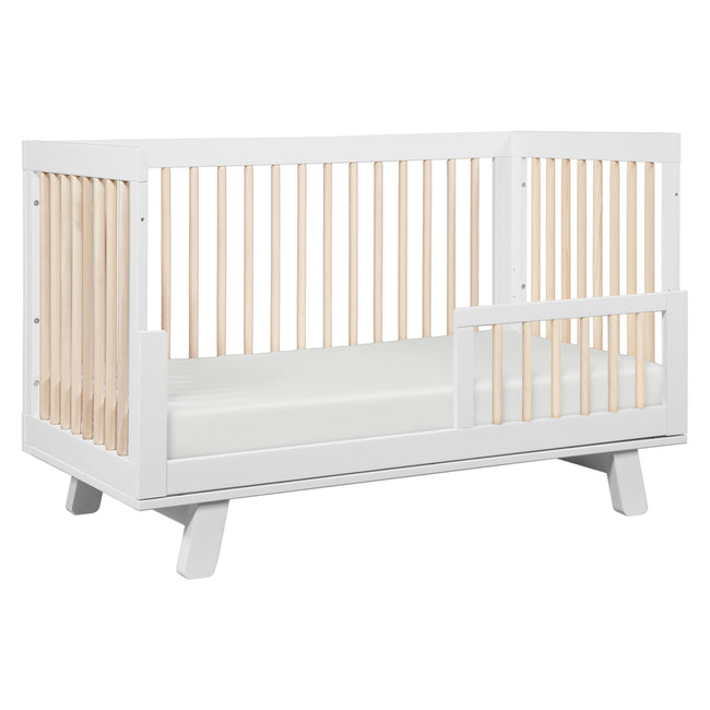 M4201WNX,Babyletto,Hudson 3-in-1 Convertible Crib w/ToddlerBedConversion Kit in White/Washed Natural