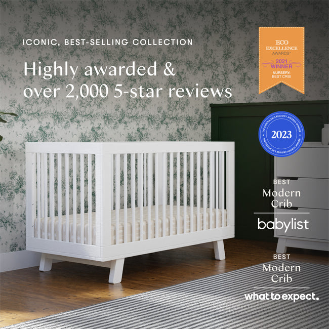 M4201W,Babyletto,Hudson 3-in-1 Convertible Crib w/Toddler Bed Conversion Kit in White Finish