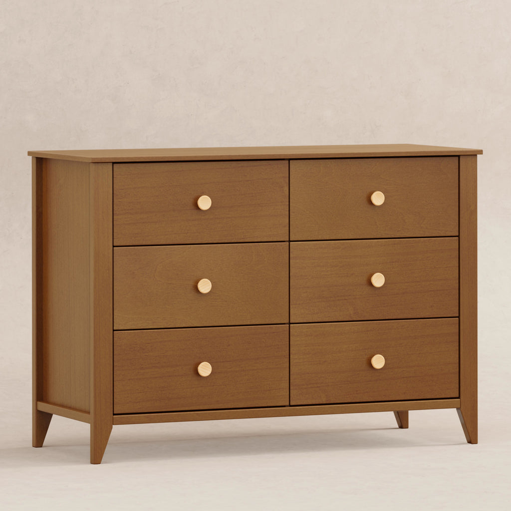 M10326CTN,Babyletto,Sprout 6-Drawer Double Dresser in Chestnut and Natural