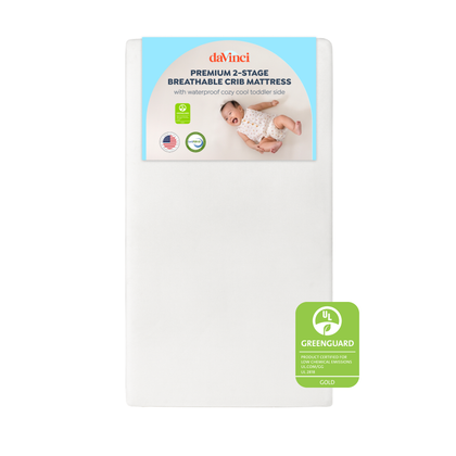 M53115W,DaVinci,Premium 2-Stage Breathable Crib Mattress with Waterproof Cozy Cool Toddler Side