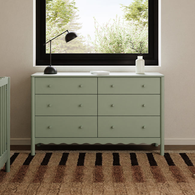 M27916LS,Babyletto,Swell 6-Drawer Assembled Dresser in Light Sage