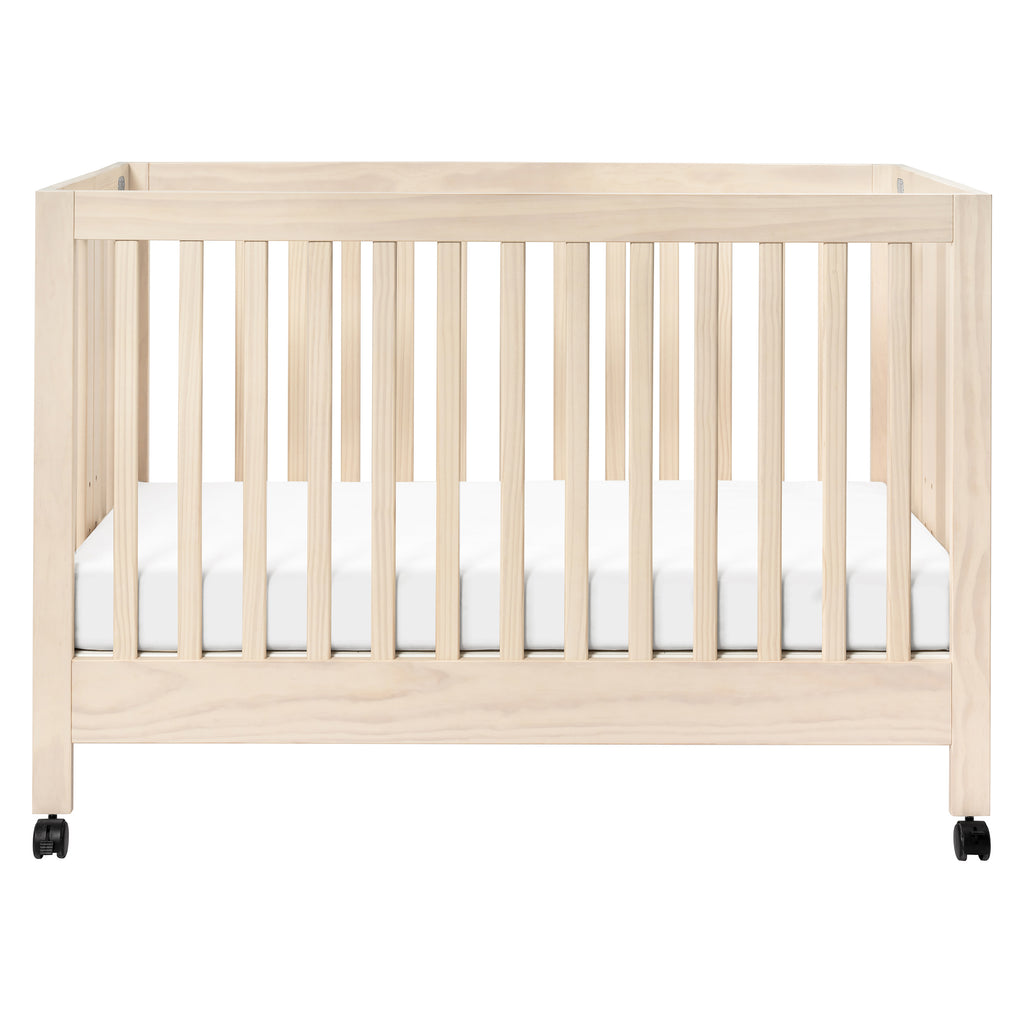 M6601NX,Babyletto,Maki Full-Size Folding Crib w/Toddler Bed Conversion Kit in Washed Natural