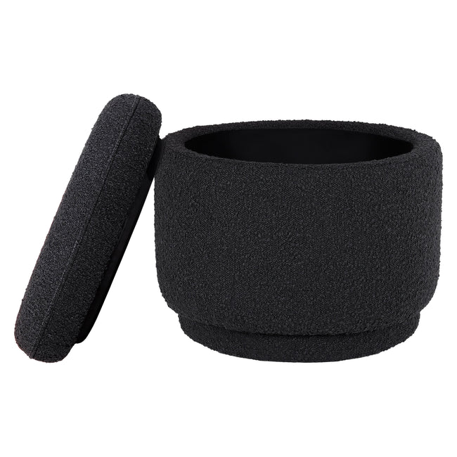 M22985BKB,Babyletto,Enoki Storage Ottoman in Black Boucle