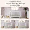 M4201W,Babyletto,Hudson 3-in-1 Convertible Crib w/Toddler Bed Conversion Kit in White Finish