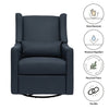 M11288PVET,Babyletto,Kiwi Glider Recliner w/ Electronic Control and USB in Performance Navy Eco-Twill