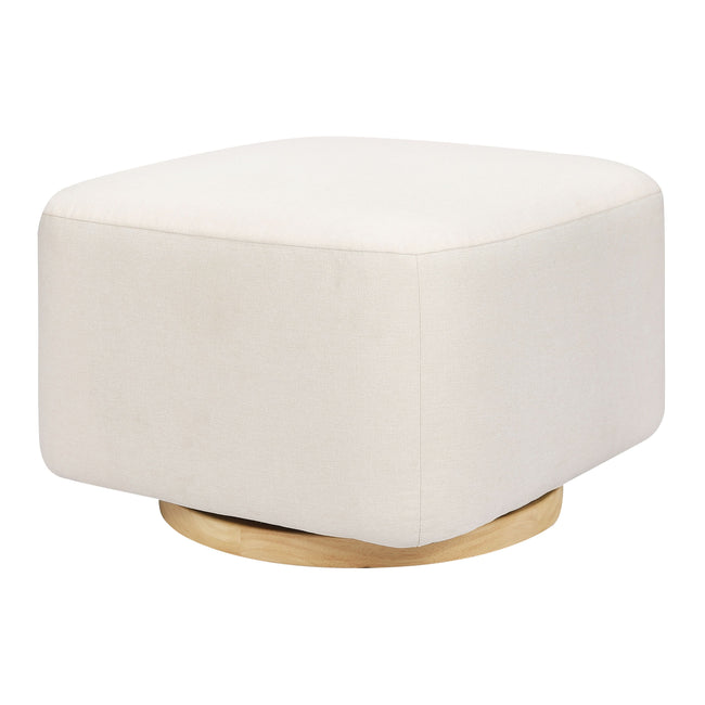 M26385PCMEWLB,Babyletto,Kiwi Gliding Ottoman in Performance Cream Eco-Weave w/ Light Wood Base