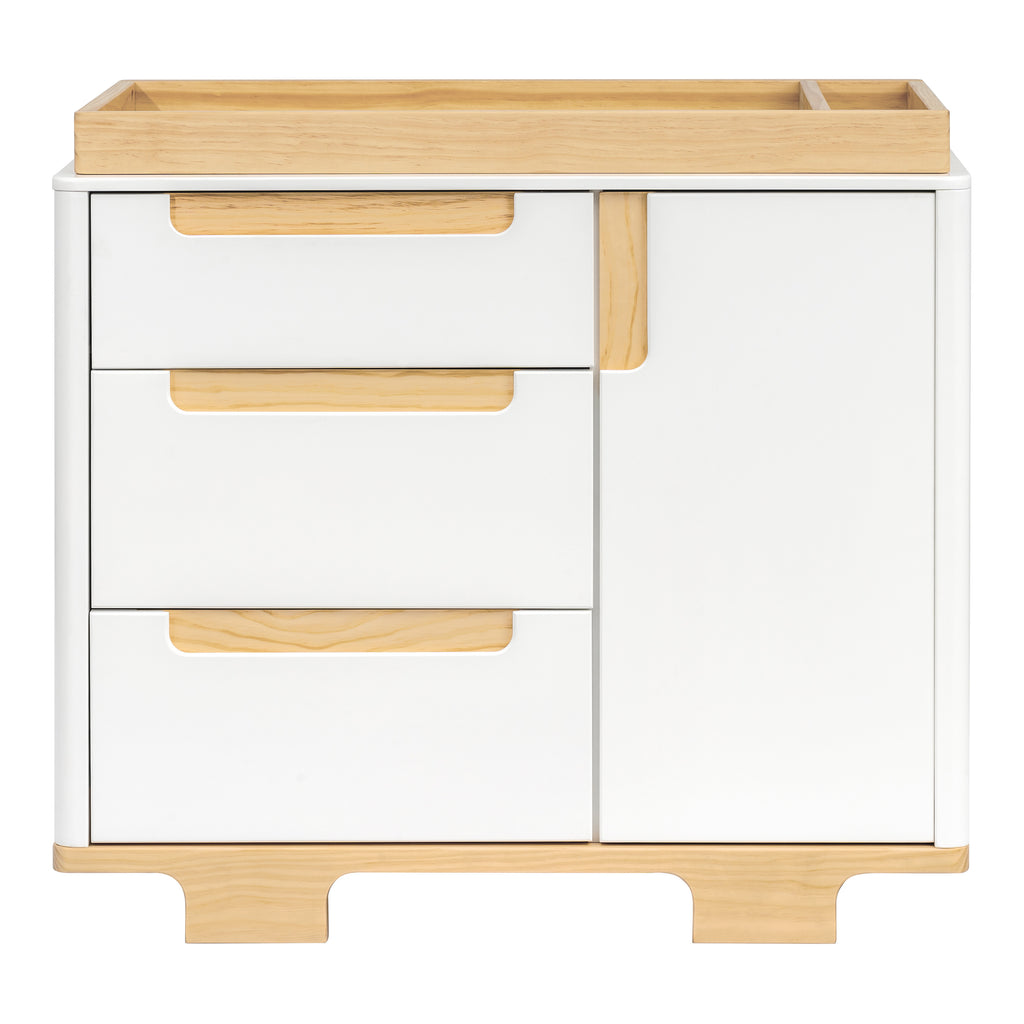 M23423WN,Babyletto,Yuzu 3-Drawer Changer Dresser in White/Natural