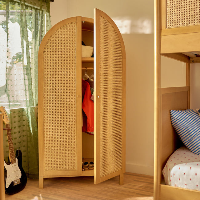M25929HY,Babyletto Kids,Bondi Cane Armoire  Assembled in Honey