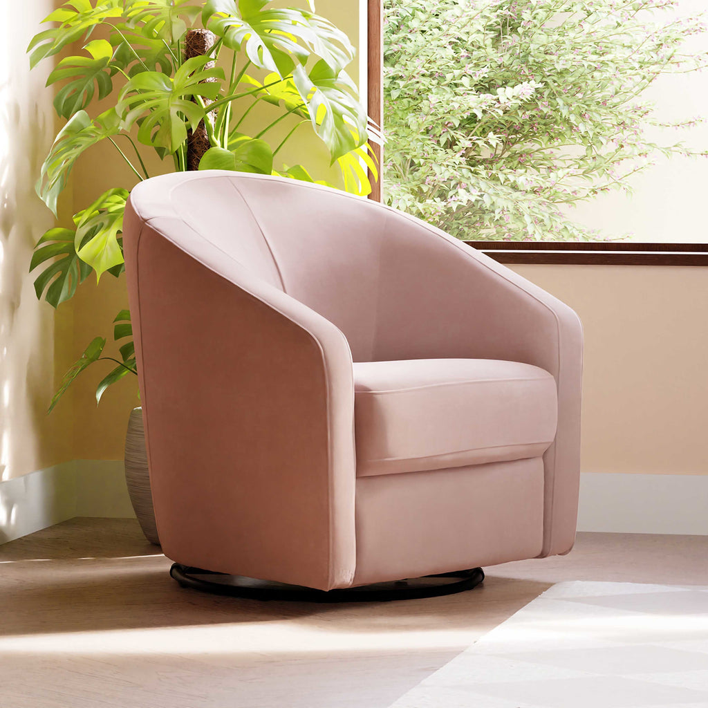 M5887BPV,Babyletto,Madison Swivel Glider in Blush Pink Velvet