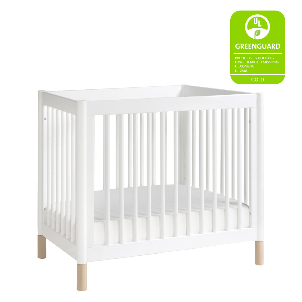 M12998WNX,Babyletto,Gelato 4-in-1 Convertible Mini Crib and Twin bed in White Finish w/Washed Natural Feet