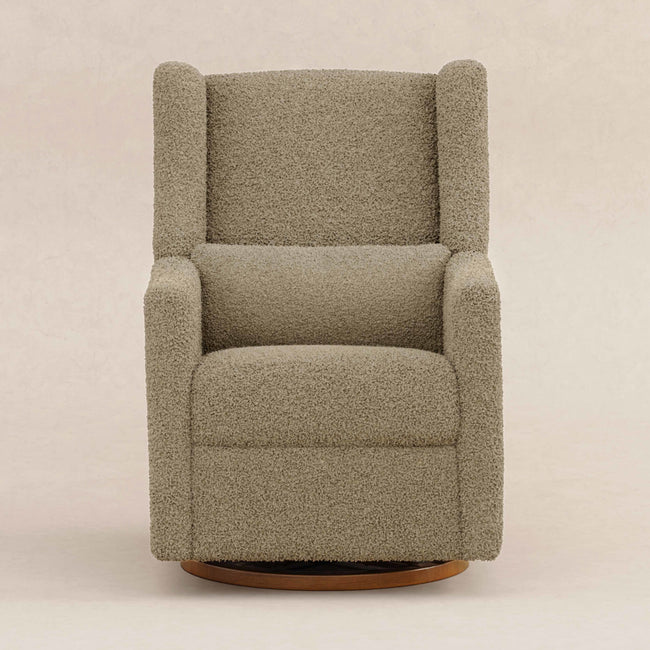 M11288LTDB,Babyletto,Kiwi Glider Recliner w/ Electronic Control and USB in Latte Teddy Loop w/ Dark Wood Base