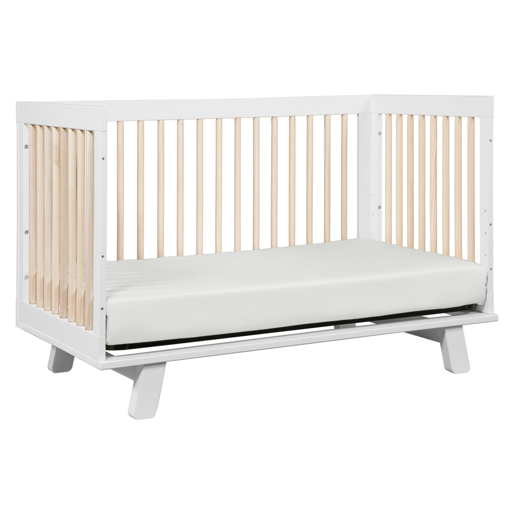 M4201WNX,Babyletto,Hudson 3-in-1 Convertible Crib w/ToddlerBedConversionKit in White/Washed Natural