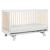 M4201WNX,Babyletto,Hudson 3-in-1 Convertible Crib w/ToddlerBedConversion Kit in White/Washed Natural