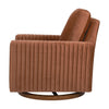 M26687RTVDB,Babyletto,Poe Channeled Swivel Glider in Rust Velvet with Dark Wood Base