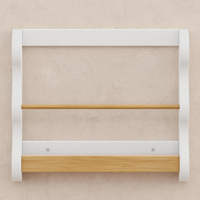 M31130WHY,Babyletto Kids,Lido Wave Book Rack in White and Honey