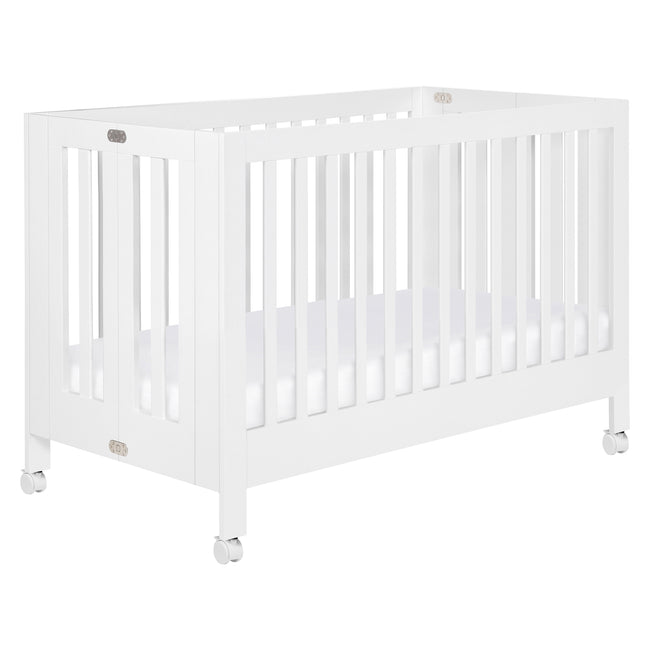 M6601W,Babyletto,Maki Full-Size Folding Crib w/Toddler Bed Conversion Kit in White Finish