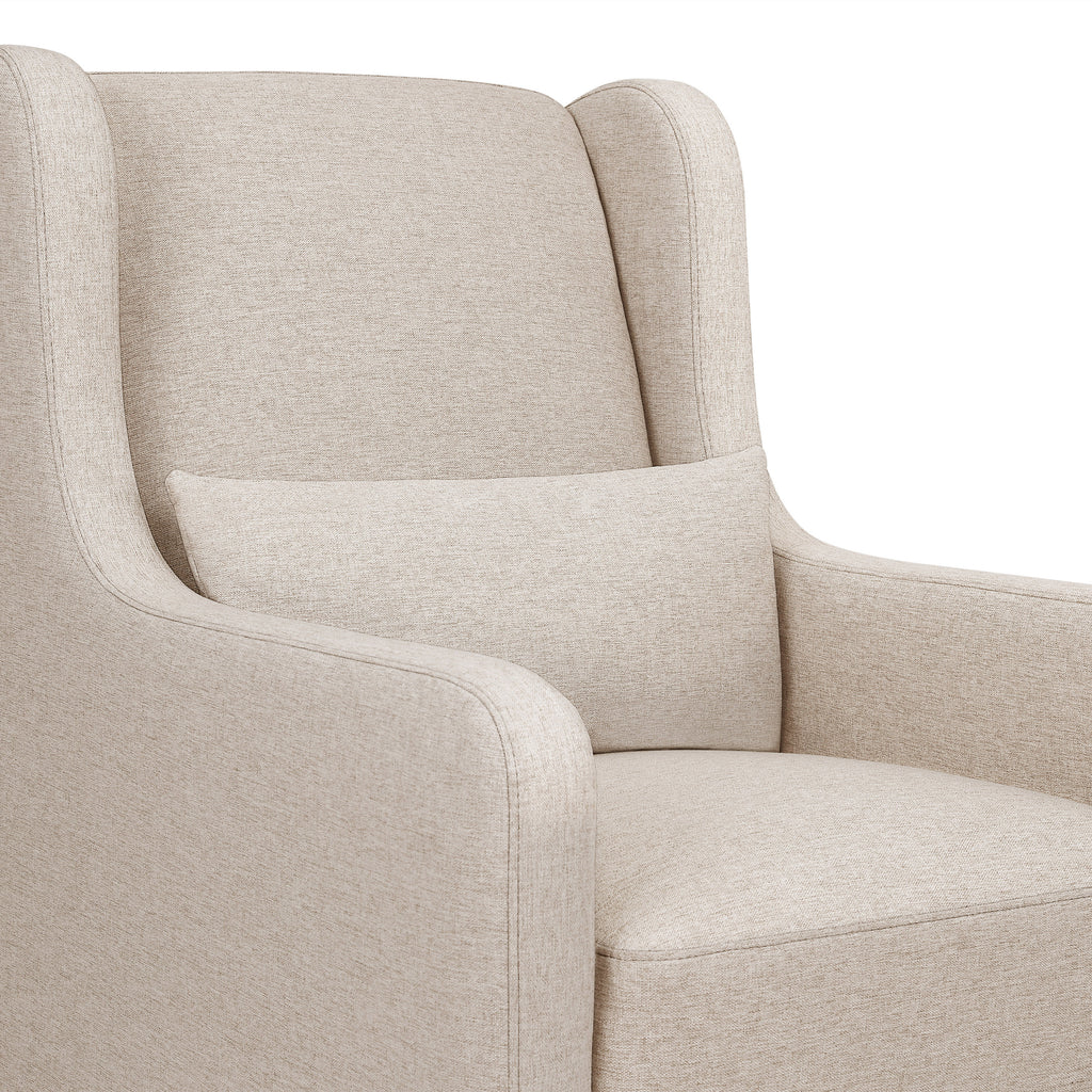 M22187PBEWLB,Babyletto,Wally Swivel Glider in Performance Beach Eco-Weave w/ Light Wood Base