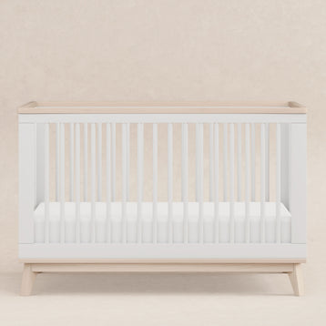 M5801WNX,Babyletto,Scoot 3-in-1 Convertible Crib w/ToddlerBedConversion Kit in White/WashedNatural
