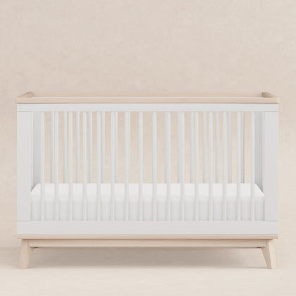 M5801WNX,Babyletto,Scoot 3-in-1 Convertible Crib w/ToddlerBedConversion Kit in White/WashedNatural