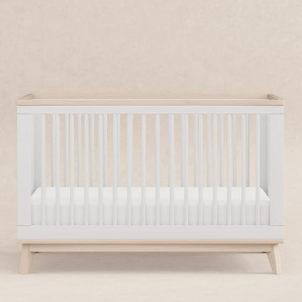 M5801WNX,Babyletto,Scoot 3-in-1 Convertible Crib w/ToddlerBedConversion Kit in White/WashedNatural