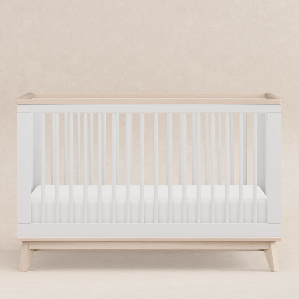 M5801WNX,Babyletto,Scoot 3-in-1 Convertible Crib w/ToddlerBedConversion Kit in White/WashedNatural