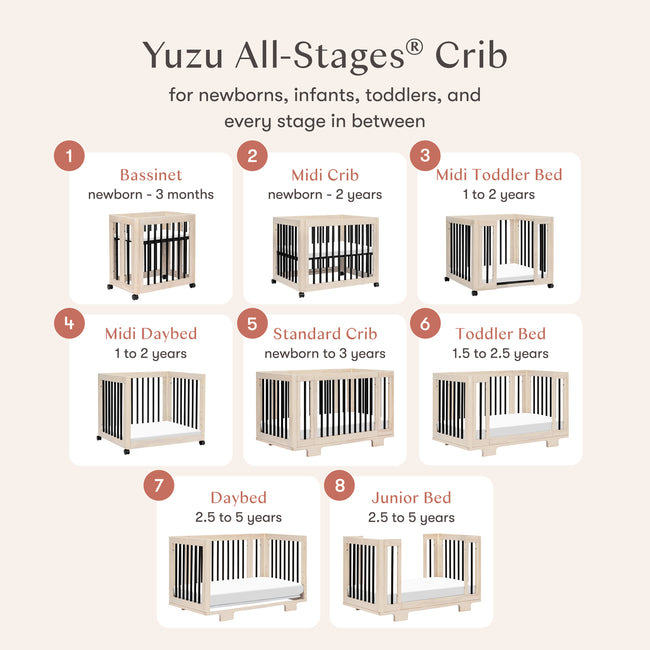 M23401NXB,Babyletto,Yuzu 8-in-1 Convertible Crib w/All-Stages Conversion in Washed Natural/Black