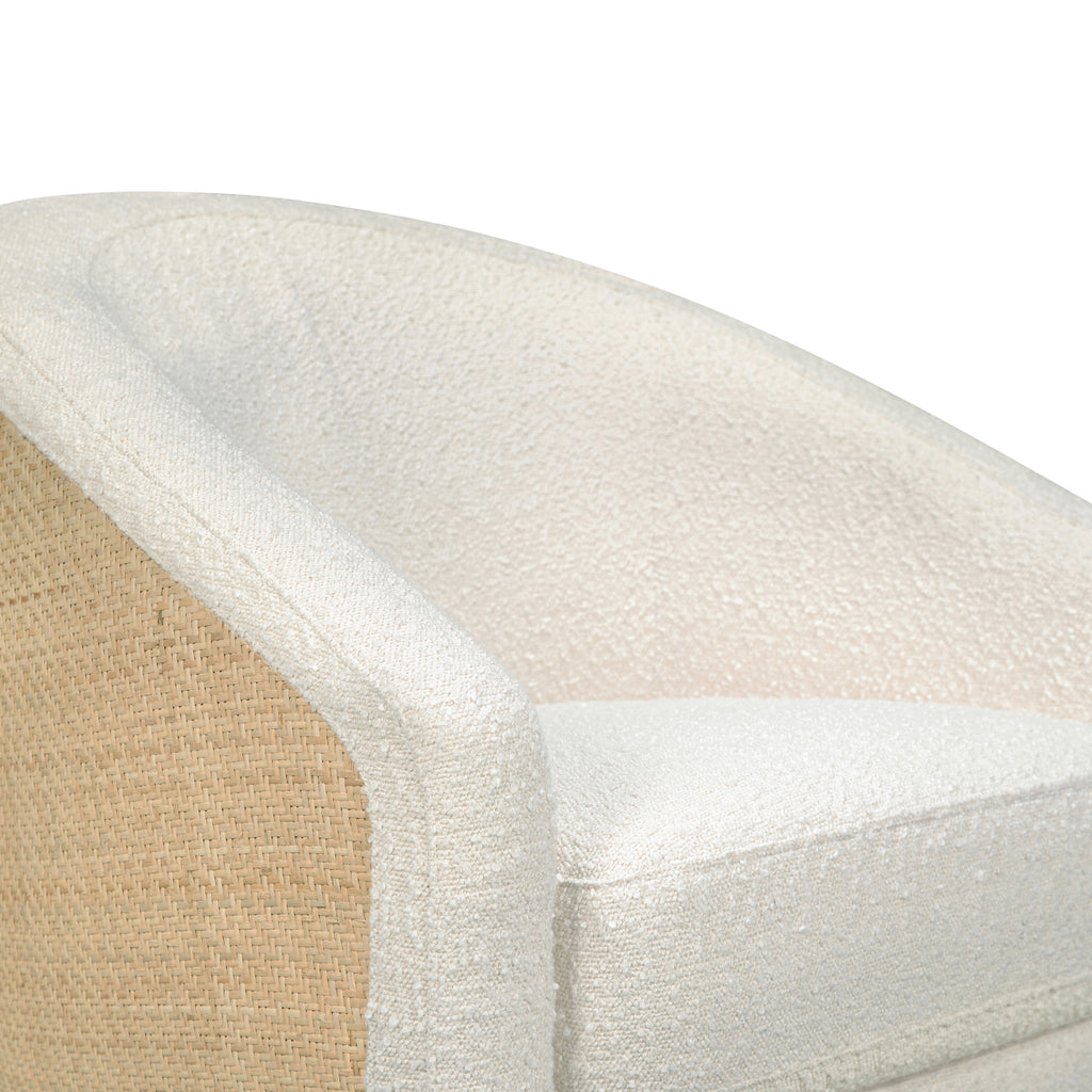 M5887WBCL,Babyletto,Madison Swivel Glider in Ivory Boucle and Cane w/Light Wood Base