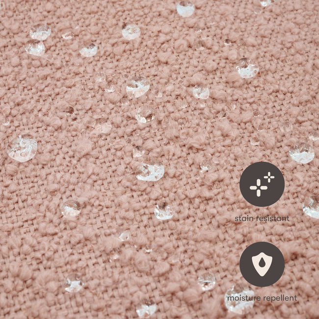M31396PRSBRY,Babyletto Kids,Rizo Full Bed in Performance Rose Boucle w/Raspberry Piping
